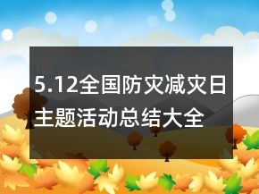 5.12全國防災(zāi)減災(zāi)日主題活動總結(jié)大全