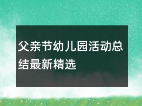 父親節(jié)幼兒園活動(dòng)總結(jié)最新精選