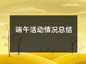 端午活動情況總結