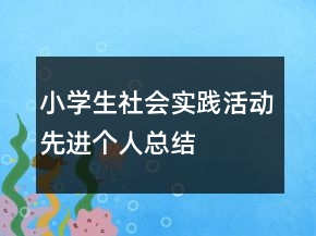 小學(xué)生社會實踐活動先進(jìn)個人總結(jié)