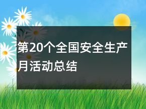 第20個全國安全生產(chǎn)月活動總結(jié)