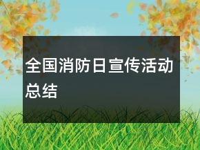 全國消防日宣傳活動總結(jié)