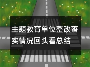 主題教育單位整改落實(shí)情況回頭看總結(jié)匯報(bào)范文