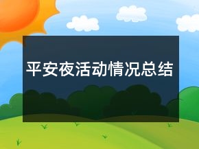 平安夜活動情況總結(jié)
