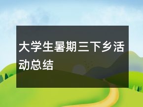 大學(xué)生暑期三下鄉(xiāng)活動總結(jié)