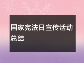 國(guó)家憲法日宣傳活動(dòng)總結(jié)