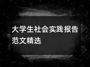 大學(xué)生社會(huì)實(shí)踐報(bào)告范文精選
