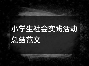 小學生社會實踐活動總結(jié)范文