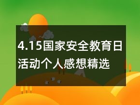 4.15國家安全教育日活動個人感想精選
