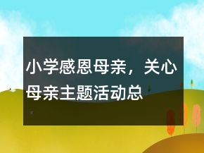 小學(xué)“感恩母親，關(guān)心母親”主題活動總結(jié)范文精選