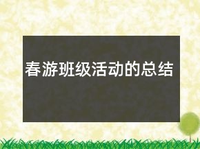 春游班級活動的總結(jié)