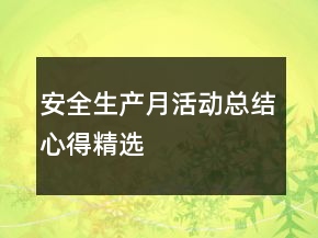 安全生產(chǎn)月活動總結(jié)心得精選