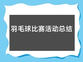 羽毛球比賽活動(dòng)總結(jié)