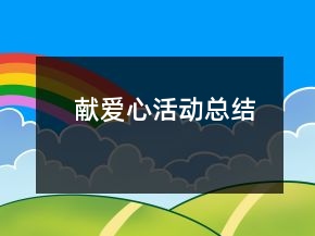 獻愛心活動總結
