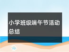 小學(xué)班級(jí)端午節(jié)活動(dòng)總結(jié)