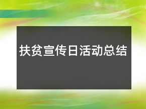 扶貧宣傳日活動總結(jié)