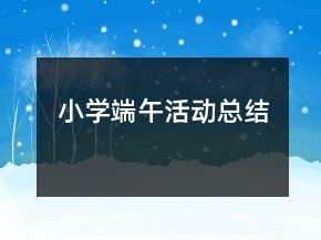 小學(xué)端午活動(dòng)總結(jié)