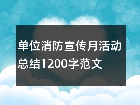 單位消防宣傳月活動總結1200字范文
