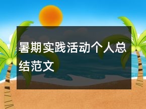 暑期實(shí)踐活動個人總結(jié)范文