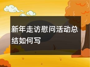 新年走訪(fǎng)慰問(wèn)活動(dòng)總結(jié)如何寫(xiě)