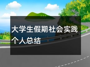 大學生假期社會實踐個人總結