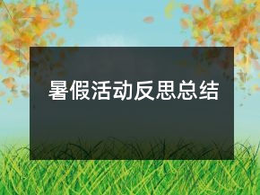暑假活動(dòng)反思總結(jié)