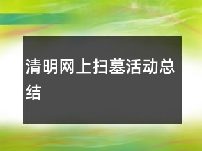 清明網(wǎng)上掃墓活動(dòng)總結(jié)