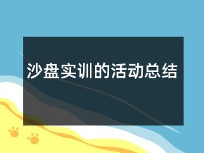 沙盤實訓(xùn)的活動總結(jié)