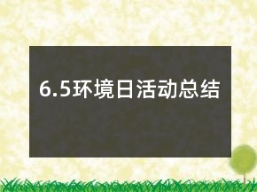 6.5環(huán)境日活動(dòng)總結(jié)