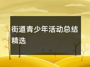 街道青少年活動總結(jié)精選