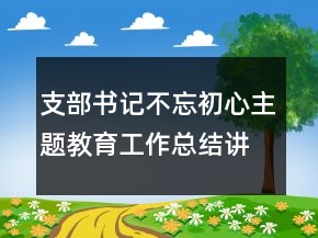 支部書記不忘初心主題教育工作總結講話