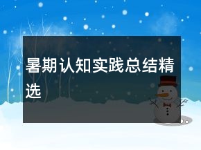 暑期認知實踐總結(jié)精選