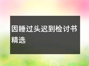因睡過頭遲到檢討書精選