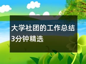 大學(xué)社團(tuán)的工作總結(jié)3分鐘精選