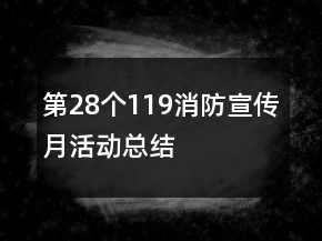 第28個119消防宣傳月活動總結(jié)