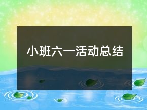小班六一活動總結(jié)