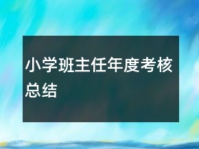 小學(xué)班主任年度考核總結(jié)