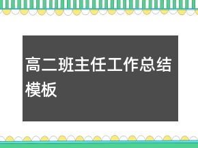 高二班主任工作總結(jié)模板