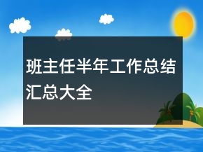 班主任半年工作總結(jié)匯總大全