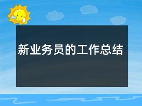 新業(yè)務(wù)員的工作總結(jié)