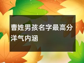 曹姓男孩名字最高分洋氣內(nèi)涵