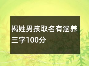 揭姓男孩取名有涵養(yǎng)三字100分
