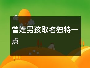 曾姓男孩取名獨特一點