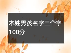 木姓男孩名字三個字100分