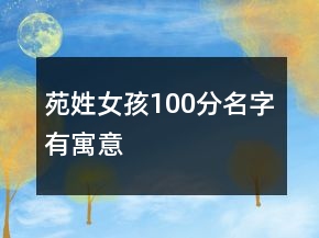 苑姓女孩100分名字有寓意