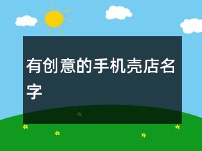 有創(chuàng)意的手機(jī)殼店名字