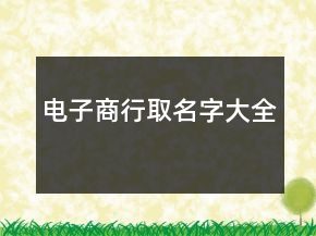電子商行取名字大全