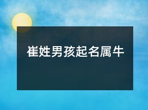 崔姓男孩起名屬牛