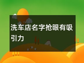 洗車店名字搶眼有吸引力