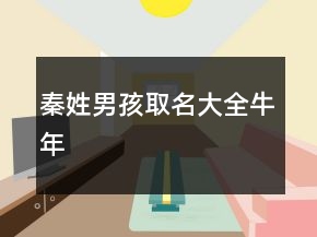 秦姓男孩取名大全牛年